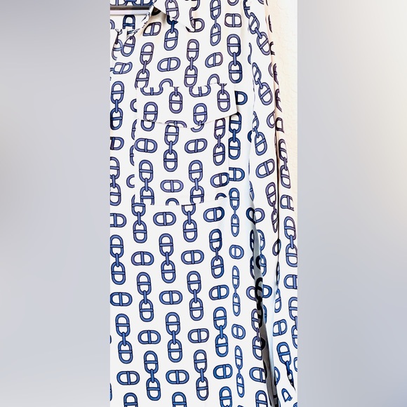 ⭐️ANN TAYLOR⭐️ Chain Print Popover long sleeve blouse size L PETITE - No Flaws✅ - Picture 6 of 7